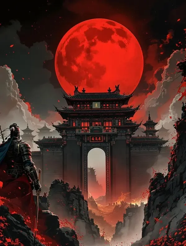 《月下无人》短剧封面，古装题材